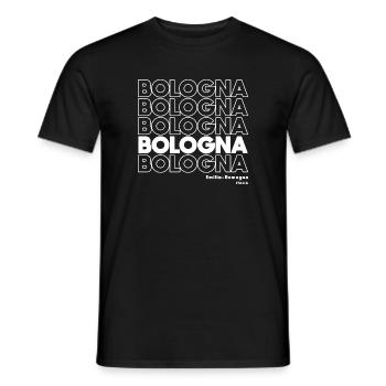 Bologna block script repetition - Men's T-Shirt - black - Front - AI Model Male 178 light (178cm)