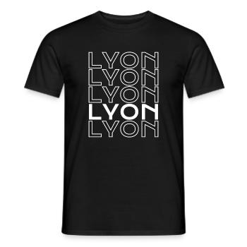 Lyon Typo Grid - Männer T-Shirt - Schwarz - Vorne - AI Model Male 178 light (178cm)