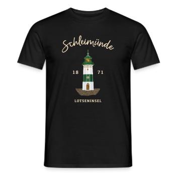 Leuchtturm Schleimünde, Lotseninsel Ostsee - Männer T-Shirt - Schwarz - Vorne - AI Model Male 178 light (178cm)
