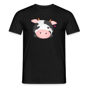 cute cow for animal lovers and farm fans - Men's T-Shirt - black - Front - AI Model Male 178 light (178cm)