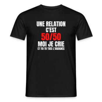 arachnophobe, peur des araignées, araignée - T-shirt homme - noir - Devant - AI Model Male 178 light (178cm)