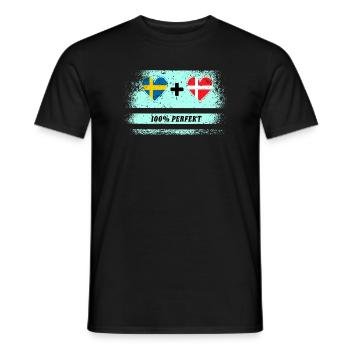 Danemark et Suède 100% Parfait / Cadeau - T-shirt homme - noir - Devant - AI Model Male 178 light (178cm)