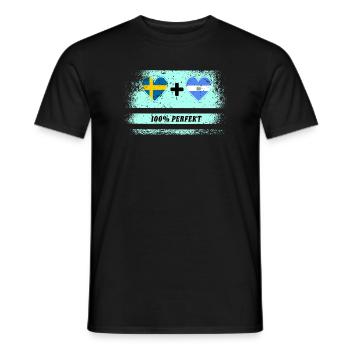 El Salvador et Suède 100% Parfait / Cadeau - T-shirt homme - noir - Devant - AI Model Male 178 light (178cm)