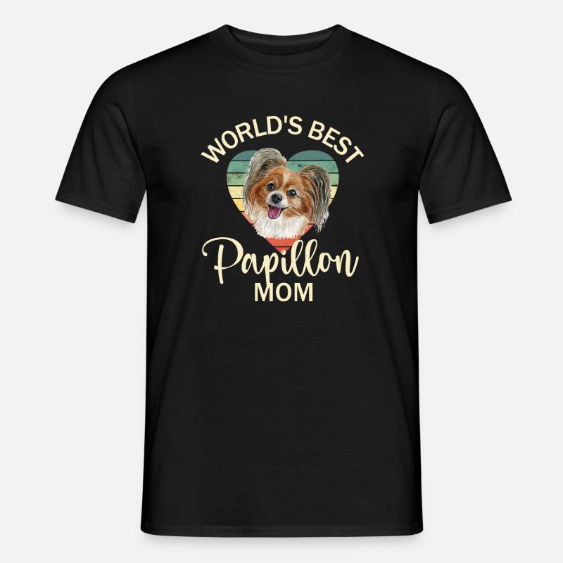 Dog Papillon Dwarf Spaniel - Men's T-shirt - black