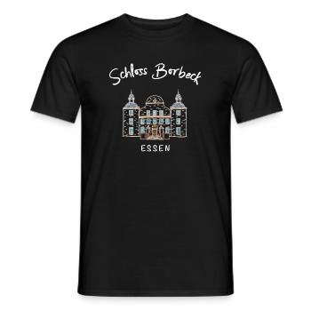 Essen, emblématique château entouré de douves Borbeck, région de la Ruhr - T-shirt homme - noir - Devant - AI Model Male 178 light (178cm)