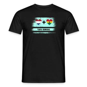 Ghana und die Niederlande 100% Genius Flagge - Männer T-Shirt - Schwarz - Vorne - AI Model Male 178 light (178cm)