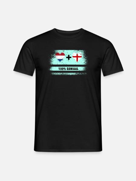 England und Niederlande 100% Genius Flagge - Männer T-Shirt - Schwarz