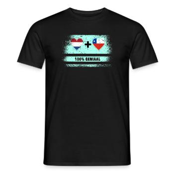 Drapeau 100% Genius du Chili et des Pays-Bas - T-shirt homme - noir - Devant - AI Model Male 178 light (178cm)