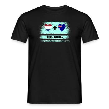 Australia and The Netherlands 100% Genius flag - Men's T-Shirt - black - Front - AI Model Male 178 light (178cm)