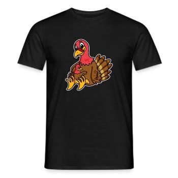 Truthahn Familie - Truthahn mit Baby - Truthahn - Männer T-Shirt - Schwarz - Vorne - AI Model Male 178 light (178cm)