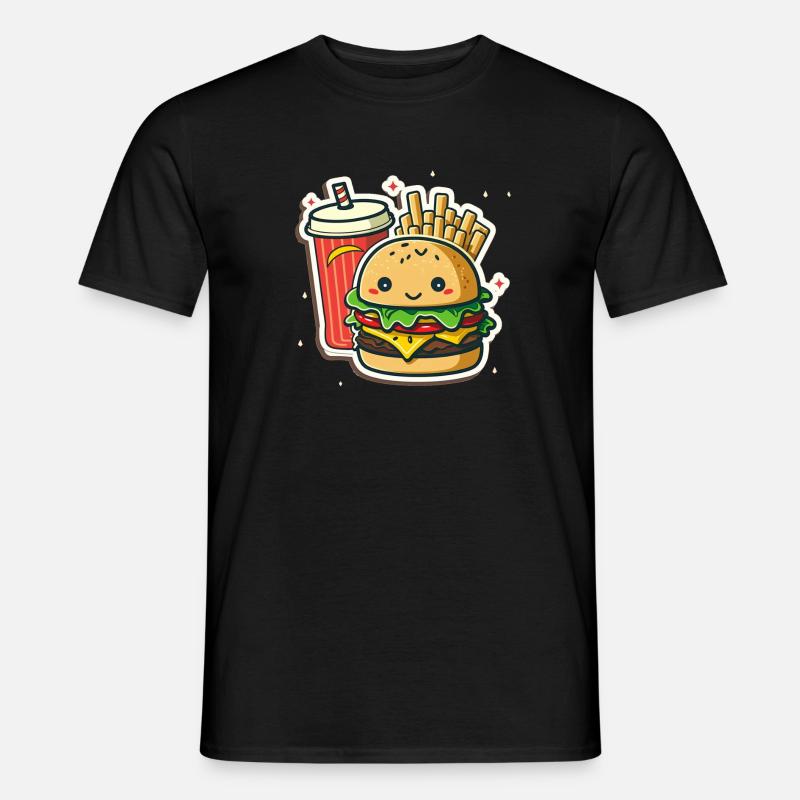 Burger menu - Männer T-Shirt - Schwarz