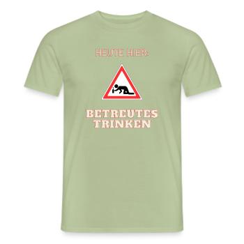 Betreutes Trinken - Männer T-Shirt - Sage - Vorne - AI Model Male 178 light (178cm)