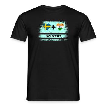 India and Sweden 100% Perfect / Gift - Men's T-Shirt - black - Front - AI Model Male 178 light (178cm)