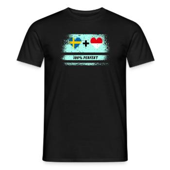 Indonesia and Sweden 100% perfect / gift - Men's T-Shirt - black - Front - AI Model Male 178 light (178cm)