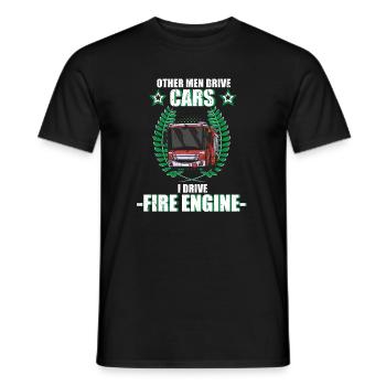 Pompier Pompier Pompier Profession de camion de pompiers - T-shirt homme - noir - Devant - AI Model Male 178 light (178cm)
