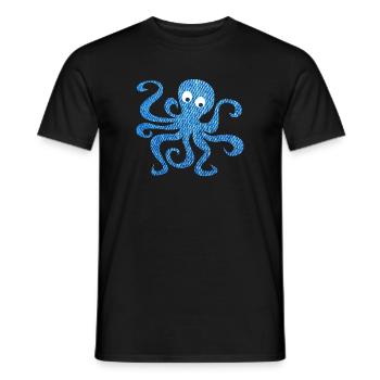 Octopus Octopus Jeans Pattern Enfants Mer Océan - T-shirt homme - noir - Devant - AI Model Male 178 light (178cm)