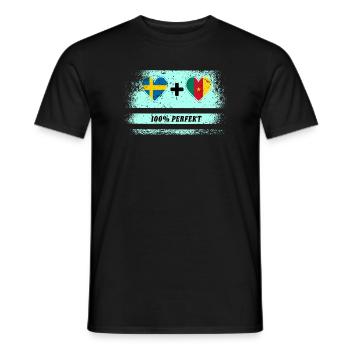 Kamerun und Schweden 100% perfekt / Geschenk - Männer T-Shirt - Schwarz - Vorne - AI Model Male 178 light (178cm)