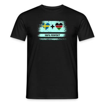 Kenia und Schweden 100% perfekt / Geschenk - Männer T-Shirt - Schwarz - Vorne - AI Model Male 178 light (178cm)