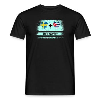 Cuba et Suède 100% parfait / cadeau - T-shirt homme - noir - Devant - AI Model Male 178 light (178cm)