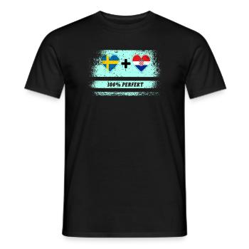 Croatie et Suède 100% parfait / cadeau - T-shirt homme - noir - Devant - AI Model Male 178 light (178cm)