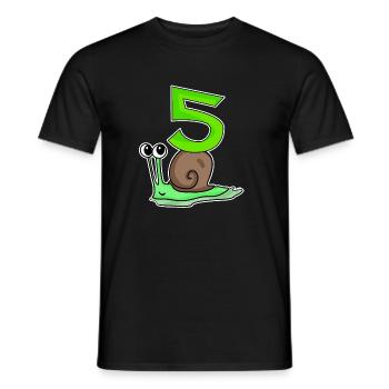 5 Jahre alt - 5. Geburtstag mit Tier Motiv - Männer T-Shirt - Schwarz - Vorne - AI Model Male 178 light (178cm)