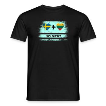 Lithuania and Sweden 100% perfect / gift - Men's T-Shirt - black - Front - AI Model Male 178 light (178cm)