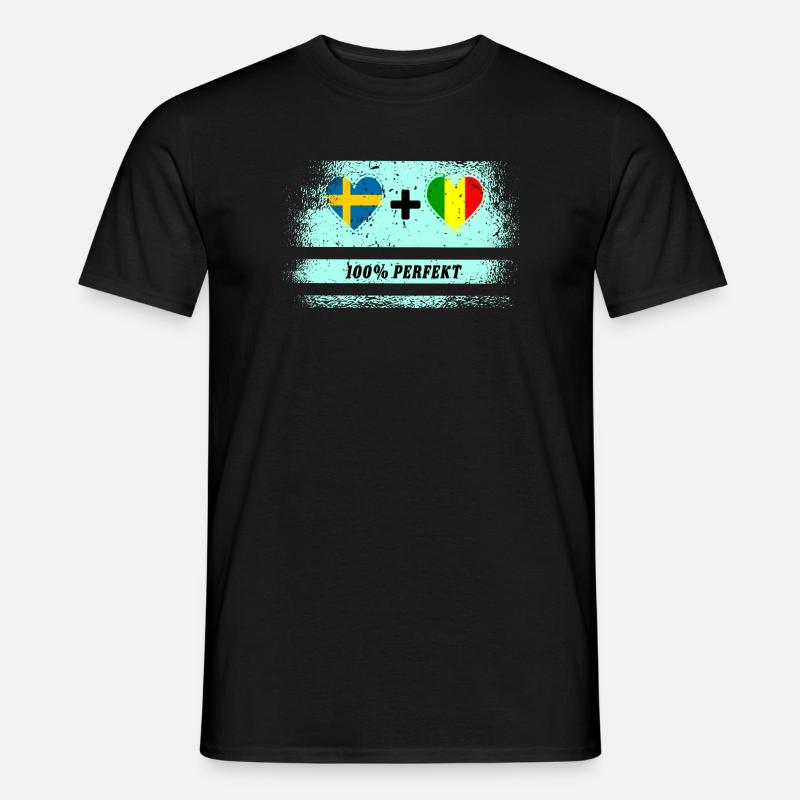 Mali und Schweden 100% perfekt / Geschenk - Männer T-Shirt - Schwarz