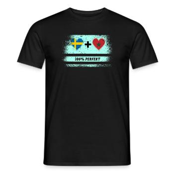 Marokko und Schweden 100% perfekt / Geschenk - Männer T-Shirt - Schwarz - Vorne - AI Model Male 178 light (178cm)