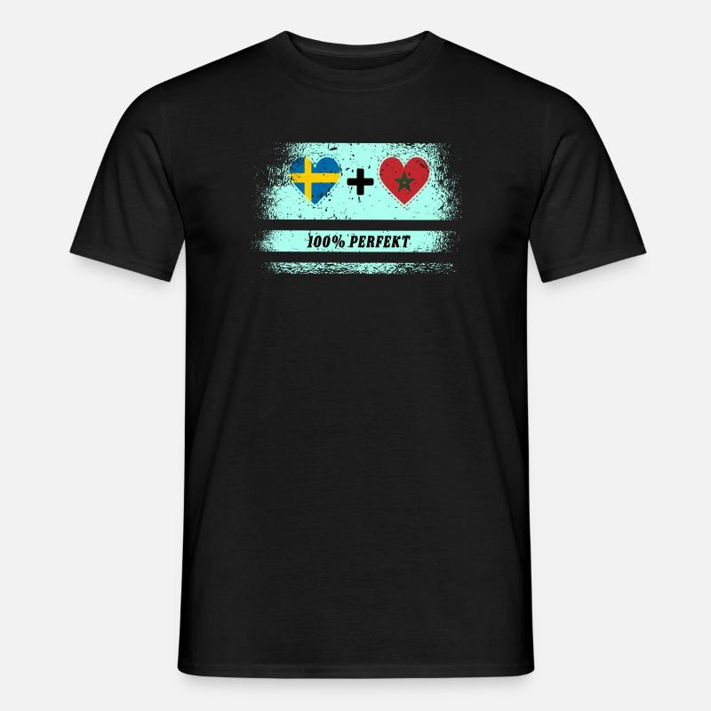 Marokko und Schweden 100% perfekt / Geschenk - Männer T-Shirt - Schwarz