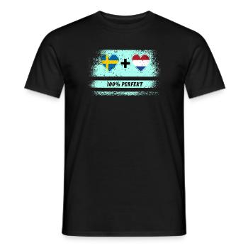 Niederlande und Schweden 100% perfekt / Geschenk - Männer T-Shirt - Schwarz - Vorne - AI Model Male 178 light (178cm)