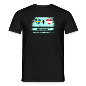 Autriche & Suède 100% parfait / cadeau - T-shirt homme - noir - Devant - AI Model Male 178 light (178cm)