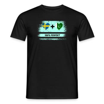 Pakistan et Suède 100% Parfait / Cadeau - T-shirt homme - noir - Devant - AI Model Male 178 light (178cm)