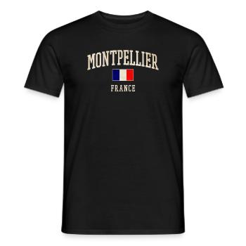 Montpellier Frankreich Vintage Design - Männer T-Shirt - Schwarz - Vorne - AI Model Male 178 light (178cm)
