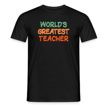 Farbenfrohe handgeschriebene Lehrer-Hommage - Männer T-Shirt - Schwarz - Vorne - AI Model Male 178 light (178cm)