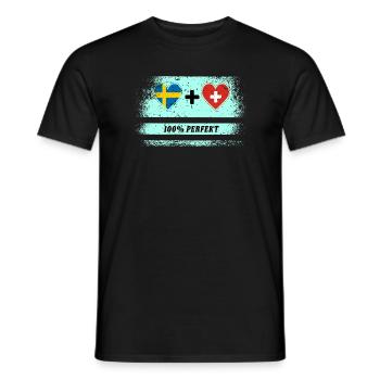 Suisse & Suède 100% Parfait / Cadeau - T-shirt homme - noir - Devant - AI Model Male 178 light (178cm)