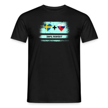 Slovakia and Sweden 100% perfect / gift - Men's T-Shirt - black - Front - AI Model Male 178 light (178cm)
