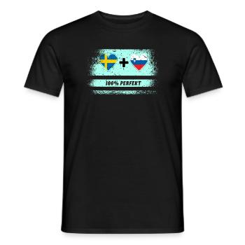 Slovénie et Suède 100% parfait / cadeau - T-shirt homme - noir - Devant - AI Model Male 178 light (178cm)