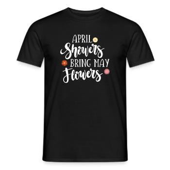 Les averses d’avril apportent les fleurs de mai - T-shirt homme - noir - Devant - AI Model Male 178 light (178cm)