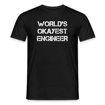 World's Okayest Engineer Tee - Men's T-Shirt - black - Front - AI Model Male 178 light (178cm)