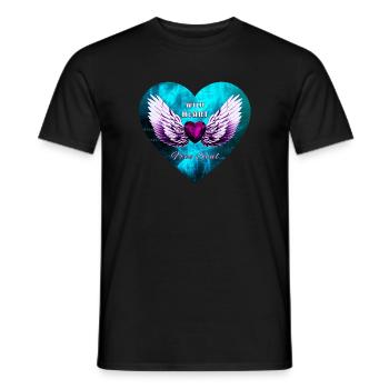 Wild Heart Wings Freie Seele - Männer T-Shirt - Schwarz - Vorne - AI Model Male 178 light (178cm)