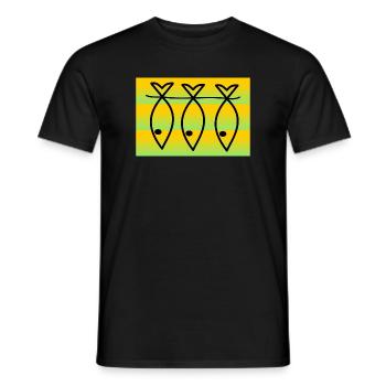 SARDINE. FISH. APRIL FOOL. EASTER. SEA - Men's T-Shirt - black - Front - AI Model Male 178 light (178cm)