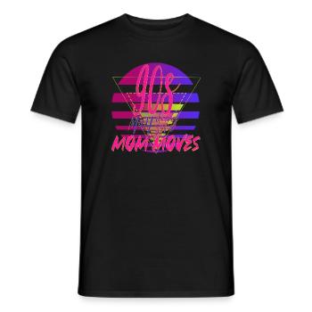 Mom moves des années 90 : Design rétro néon - T-shirt homme - noir - Devant - AI Model Male 178 light (178cm)