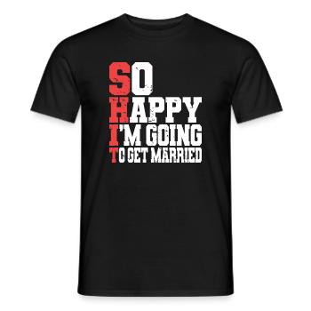 Drôle d’enterrement de vie de garçon Fiançailles Mariage Marié - T-shirt homme - noir - Devant - AI Model Male 178 light (178cm)