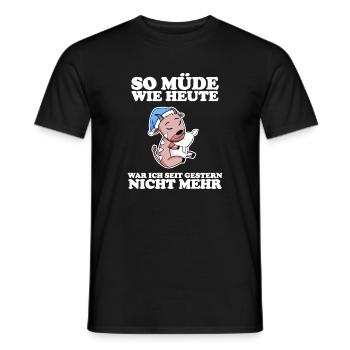 Müde Spruch lustig Schlafen Ausschlafen Faul - Männer T-Shirt - Schwarz - Vorne - AI Model Male 178 light (178cm)