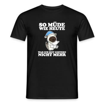 Müde Spruch lustig Schlafen Ausschlafen Faul - Männer T-Shirt - Schwarz - Vorne - AI Model Male 178 light (178cm)