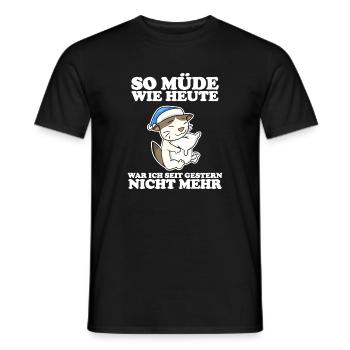 Müde Spruch lustig Schlafen Ausschlafen Faul - Männer T-Shirt - Schwarz - Vorne - AI Model Male 178 light (178cm)