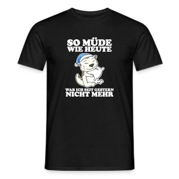Müde Spruch lustig Schlafen Ausschlafen Faul - Männer T-Shirt - Schwarz - Vorne - AI Model Male 178 light (178cm)