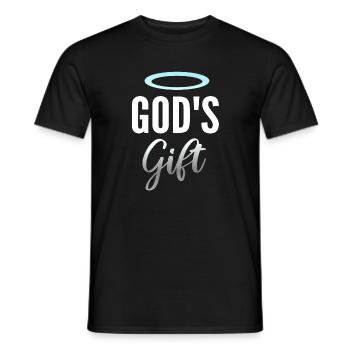 God's gift with halo - Men's T-Shirt - black - Front - AI Model Male 178 light (178cm)