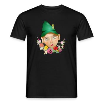 The Seppel or Seppl as doll portrait - Men's T-Shirt - black - Front - AI Model Male 178 light (178cm)