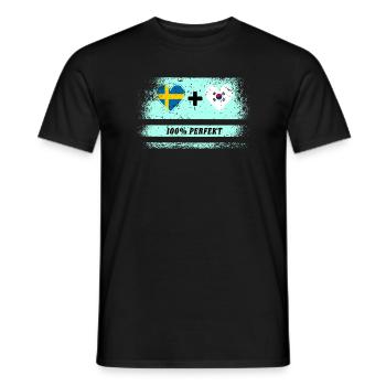 Corée du Sud et Suède 100% Parfait / Cadeau - T-shirt homme - noir - Devant - AI Model Male 178 light (178cm)